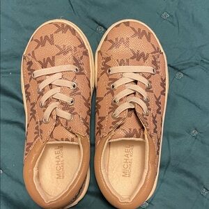 Michael Kors Tan Monogram Lace-Up Sneakers
